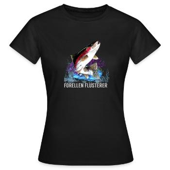 Chuchoteur de truite - T-shirt Femme - noir - Devant - AI Model Female 172 dark (172cm)