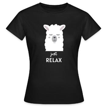 Lama détends-toi - T-shirt Femme - noir - Devant - AI Model Female 172 dark (172cm)