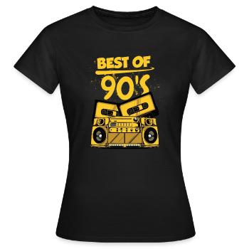 BEST OF THE 90s - 90er Jahre Party -I love the 90s - Frauen T-Shirt - Schwarz - Vorne - AI Model Female 172 dark (172cm)