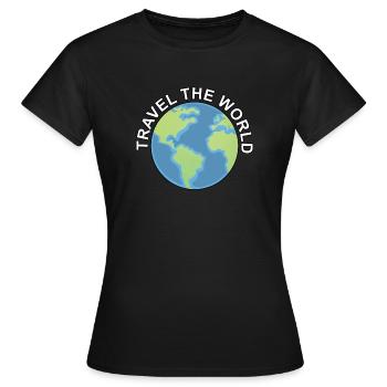 Voyage dans le monde Voyage dans le monde - T-shirt Femme - noir - Devant - AI Model Female 172 dark (172cm)