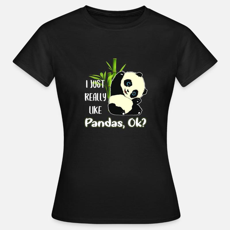 I just really like Panda Pandabär Koala Geschenk - Frauen T-Shirt - Schwarz