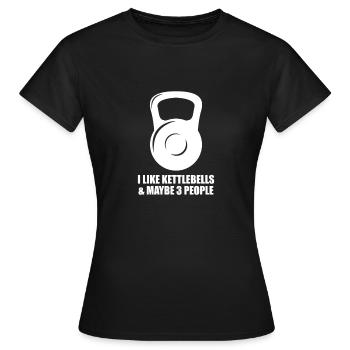 J'aime des cloches de bouilloire et peut-être 3 personnes drôles - T-shirt Femme - noir - Devant - AI Model Female 172 dark (172cm)