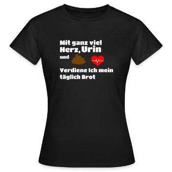 Lustiger Pfleger Pflegerin Spruch für Pflege Beruf - Frauen T-Shirt - Schwarz - Vorne - AI Model Female 172 dark (172cm)