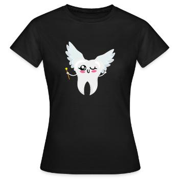 Tooth fairy dental assistant tooth fairy gift motif - Women's T-Shirt - black - Front - AI Model Female 172 dark (172cm)