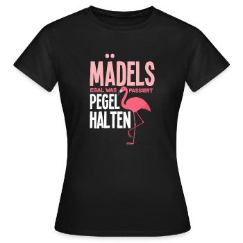 Mädels Pegel Halten Flamingo Party Gruppe Alkohol - Frauen T-Shirt - Schwarz - Vorne - AI Model Female 172 dark (172cm)