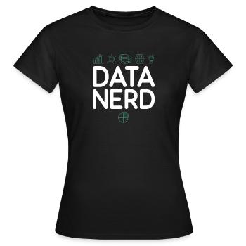 Analyste de données et scientifique des données - T-shirt Femme - noir - Devant - AI Model Female 172 dark (172cm)