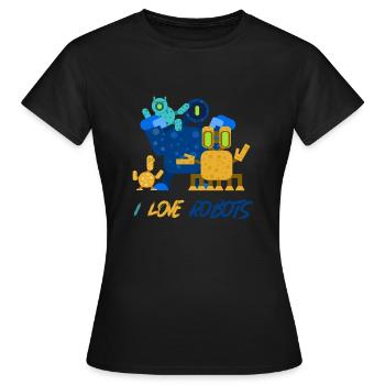 Robots Robot robots - Women's T-Shirt - black - Front - AI Model Female 172 dark (172cm)