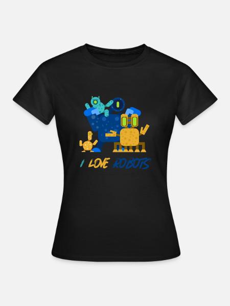 Robots Robot Roboter - Frauen T-Shirt - Schwarz