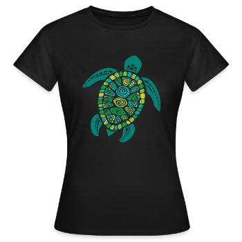 Sauver la tortue sauver la planète - T-shirt Femme - noir - Devant - AI Model Female 172 dark (172cm)