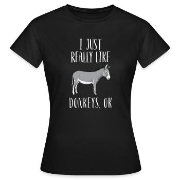 J'aime vraiment les ânes - T-shirt Femme - noir - Devant - AI Model Female 172 dark (172cm)