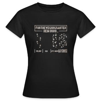 Lustiges Bundeswehr Design - Fortbewegungsarten - Frauen T-Shirt - Schwarz - Vorne - AI Model Female 172 dark (172cm)