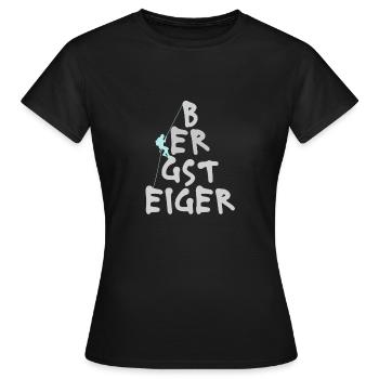 Bergsteiger bergsteigen in den Bergen - Frauen T-Shirt - Schwarz - Vorne - AI Model Female 172 dark (172cm)