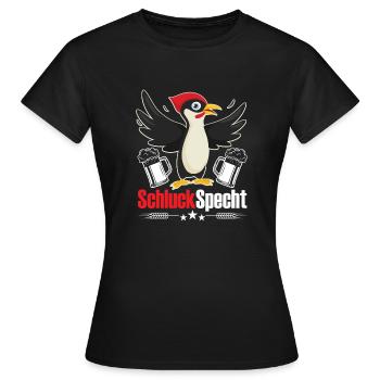 Schluckspecht - Frauen T-Shirt - Schwarz - Vorne - AI Model Female 172 dark (172cm)