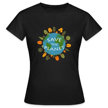 Sauver la planète écologique - T-shirt Femme - noir - Devant - AI Model Female 172 dark (172cm)