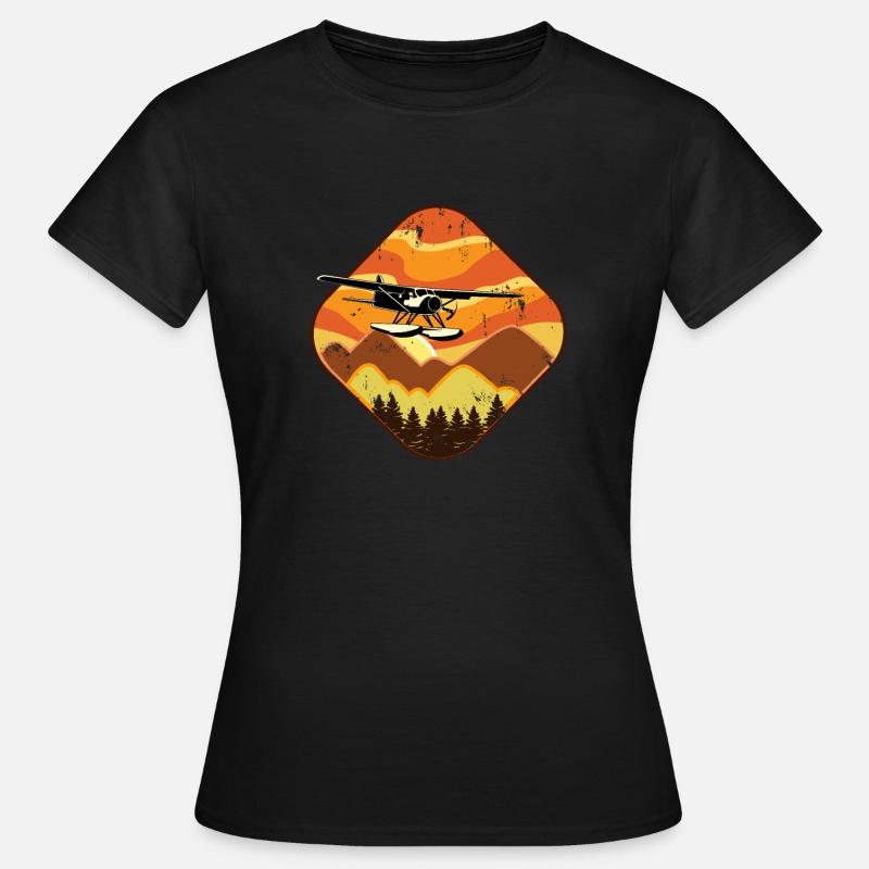 Float Plane Pilot Gift Design Flying Airplane - Women's T-Shirt - black