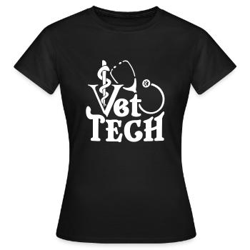 Vet Tech Stethoscope - Women's T-Shirt - black - Front - AI Model Female 172 dark (172cm)