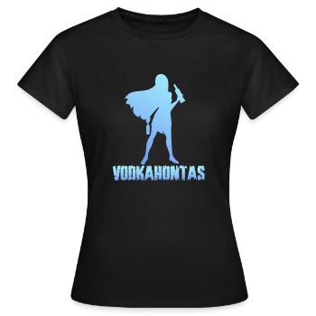 JGA Junggesellinnenabschied Vodkahontas Damen - Frauen T-Shirt - Schwarz - Vorne - AI Model Female 172 dark (172cm)