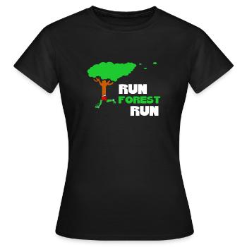 Run Forest Run Running Tree Runner Fun Run Gift - Women's T-Shirt - black - Front - AI Model Female 172 dark (172cm)
