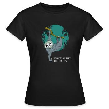 sloth slow slow lazy teenager sleeping tired - Women's T-Shirt - black - Front - AI Model Female 172 dark (172cm)