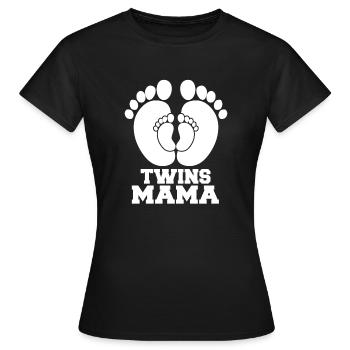 Twins Mama - Frauen T-Shirt - Schwarz - Vorne - AI Model Female 172 dark (172cm)