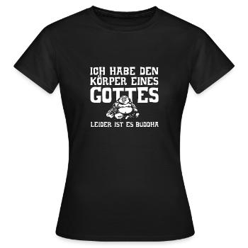 Dick Fett Dicker Übergewicht Übergewichtig dick - Frauen T-Shirt - Schwarz - Vorne - AI Model Female 172 dark (172cm)