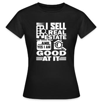 Agent immobilier bon en immobilier - T-shirt Femme - noir - Devant - AI Model Female 172 dark (172cm)