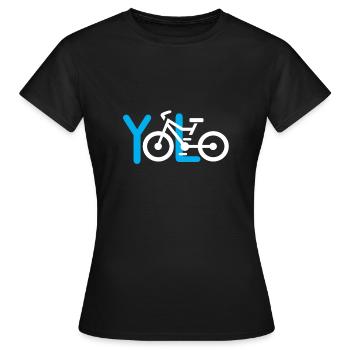 YOLO Fahrrad Logo - Frauen T-Shirt - Schwarz - Vorne - AI Model Female 172 dark (172cm)