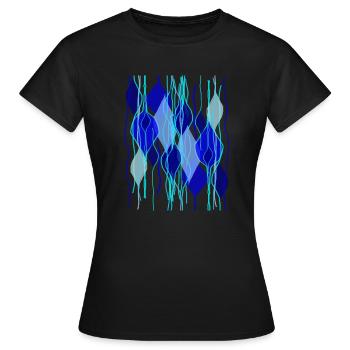 Fleda Maus Design: Abstrakte Tropfenformen - Frauen T-Shirt - Schwarz - Vorne - AI Model Female 172 dark (172cm)