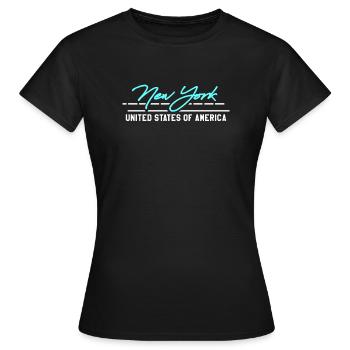 New York, New York - T-shirt Femme - noir - Devant - AI Model Female 172 dark (172cm)