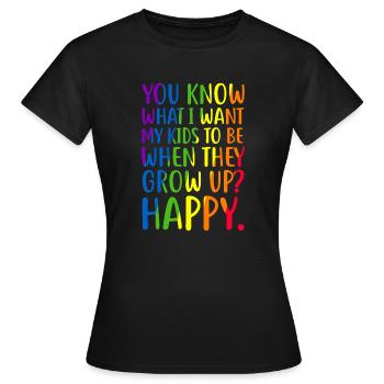 Sensibilisation aux LGBT Parents Maman Papa Gay Pride Rainbow - T-shirt Femme - noir - Devant - AI Model Female 172 dark (172cm)