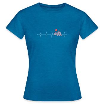 Battement de coeur d'un koala - T-shirt Femme - bleu saphir antique chiné - Devant - AI Model Female 172 dark (172cm)