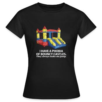 J'ai une phobie de châteaux gonflables Jump Phobic Or - T-shirt Femme - noir - Devant - AI Model Female 172 dark (172cm)