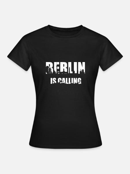 Berlin Spruch Skyline Hauptstadt Feiern Geschenk - Frauen T-Shirt - Schwarz