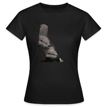 Loutre loutre loutre loutre loutre loutre - T-shirt Femme - noir - Devant - AI Model Female 172 dark (172cm)