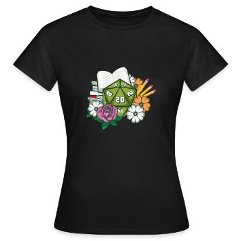 Dice fantasy fantasy gamer gift - Women's T-Shirt - black - Front - AI Model Female 172 dark (172cm)