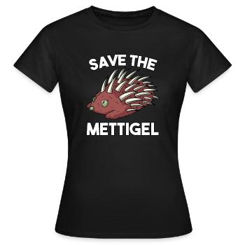 Mettigel Mettbrötchen für Fleischliebhaber - Frauen T-Shirt - Schwarz - Vorne - AI Model Female 172 dark (172cm)