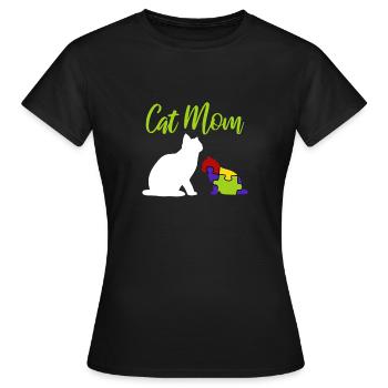 Autisme Chat Down Syndrome Mère Autiste - T-shirt Femme - noir - Devant - AI Model Female 172 dark (172cm)