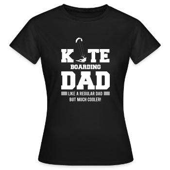 T-shirt Kite Boarding Dad père papa kitesurfers - T-shirt Femme - noir - Devant - AI Model Female 172 dark (172cm)
