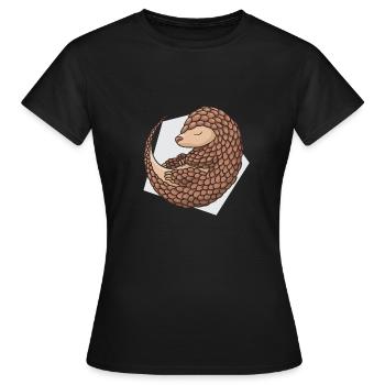 Pangolin verschlafenes Schuppentier süßes Tier - Frauen T-Shirt - Schwarz - Vorne - AI Model Female 172 dark (172cm)
