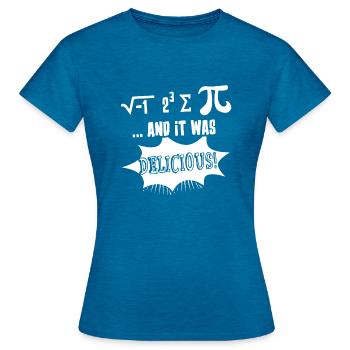 Pi Day Lustiger Pi Day - Frauen T-Shirt - Antikblaues Saphir meliert - Vorne - AI Model Female 172 dark (172cm)