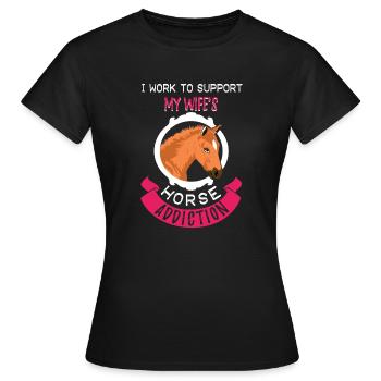 Passion pour les chevaux femme - T-shirt Femme - noir - Devant - AI Model Female 172 dark (172cm)