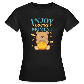 Ours miel - T-shirt Femme - noir - Devant - AI Model Female 172 dark (172cm)