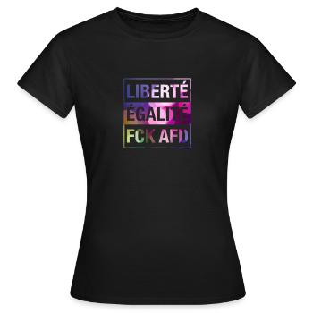 Maillot Liberté Égalité FCK AFD - T-shirt Femme - noir - Devant - AI Model Female 172 dark (172cm)