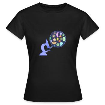 Germs under the microscope - Women's T-Shirt - black - Front - AI Model Female 172 dark (172cm)