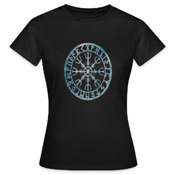 Wikingersymbol Ice Norse Viking Fire Flamescolleagu - Frauen T-Shirt - Schwarz - Vorne - AI Model Female 172 dark (172cm)