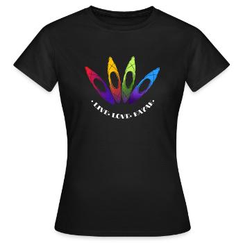 Conception de cadeau de kayak à l'extérieur, j'aime faire du kayak - T-shirt Femme - noir - Devant - AI Model Female 172 dark (172cm)
