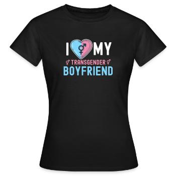 Transgender Transexual LGBT Gay Pride Flag - T-shirt Femme - noir - Devant - AI Model Female 172 dark (172cm)