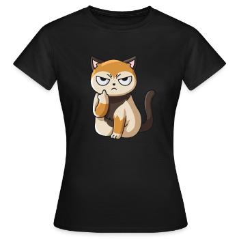 tshirt chat majeur dames hommes insolents - T-shirt Femme - noir - Devant - AI Model Female 172 dark (172cm)