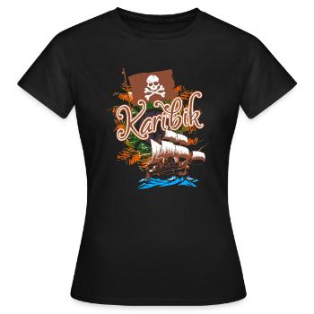 Crâne des Caraïbes - T-shirt Femme - noir - Devant - AI Model Female 172 dark (172cm)