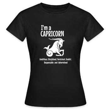Je suis un capricorne - T-shirt Femme - noir - Devant - AI Model Female 172 dark (172cm)